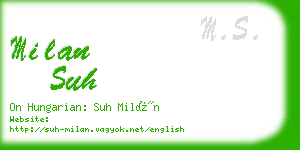 milan suh business card